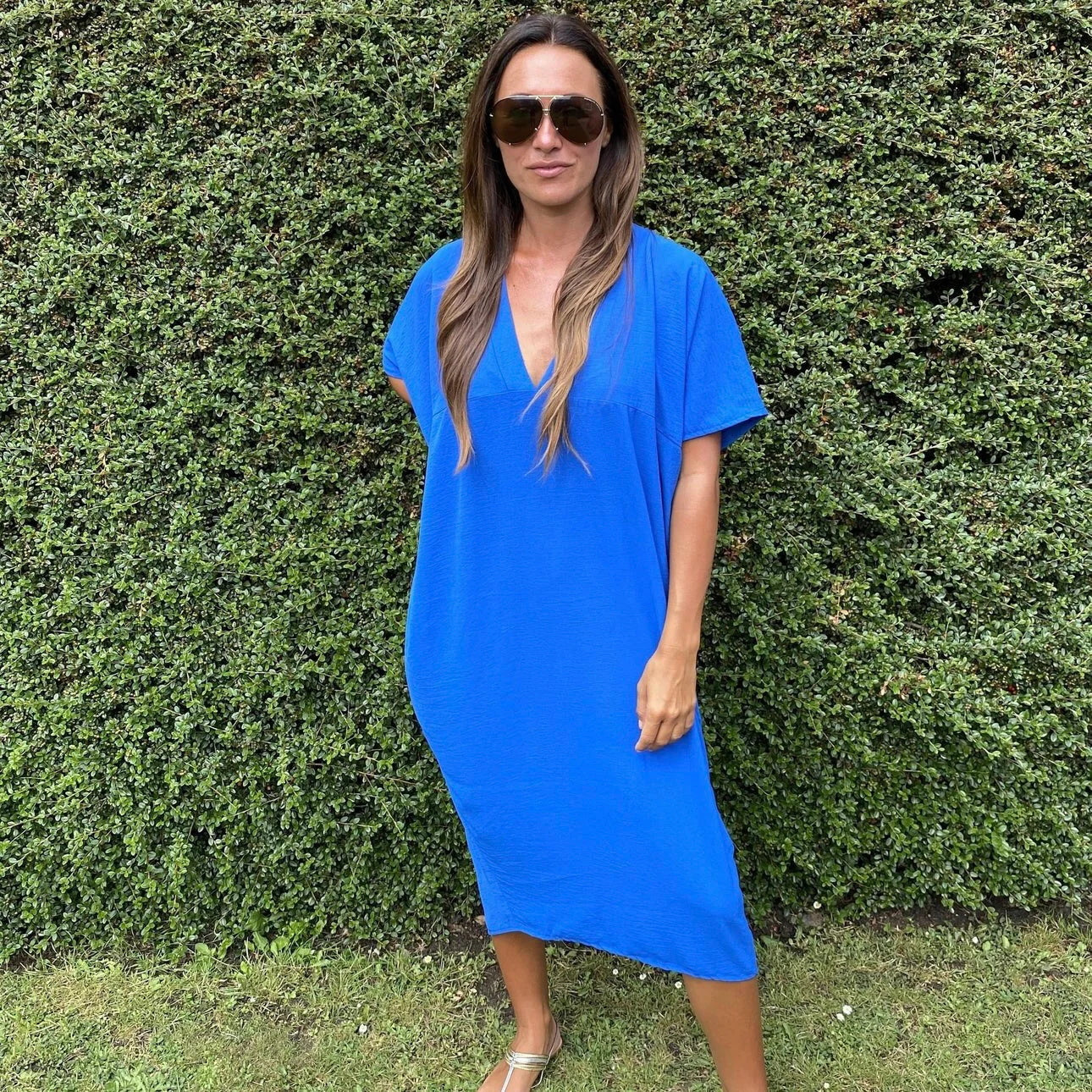 Robe Femme Coupe Ample Décolleté V Confort Quotidien