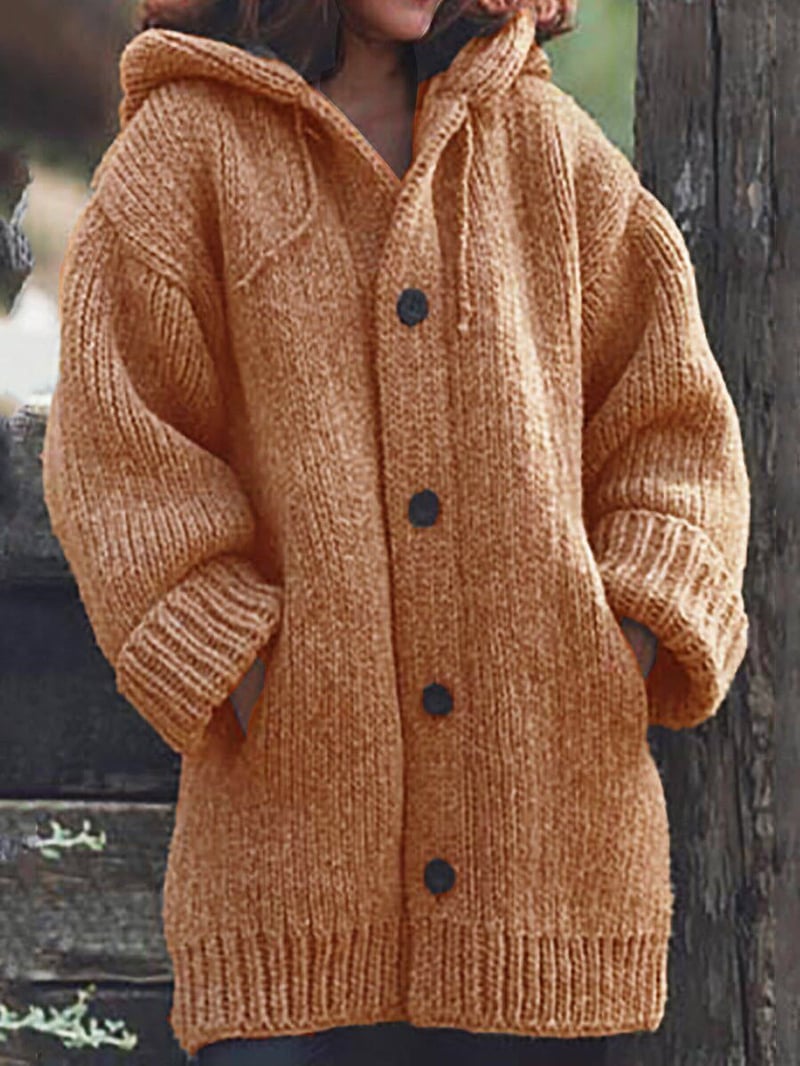 Gilet Femme Long Capuche Doux et Confortable