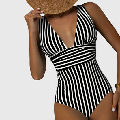 Maillot de bain une pièce Femme Ceinture croisée Col en V plongeant
