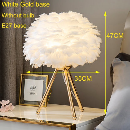 Lampe de Bureau Design avec Abat-Jour - Pied Doré et Lumière Chaude