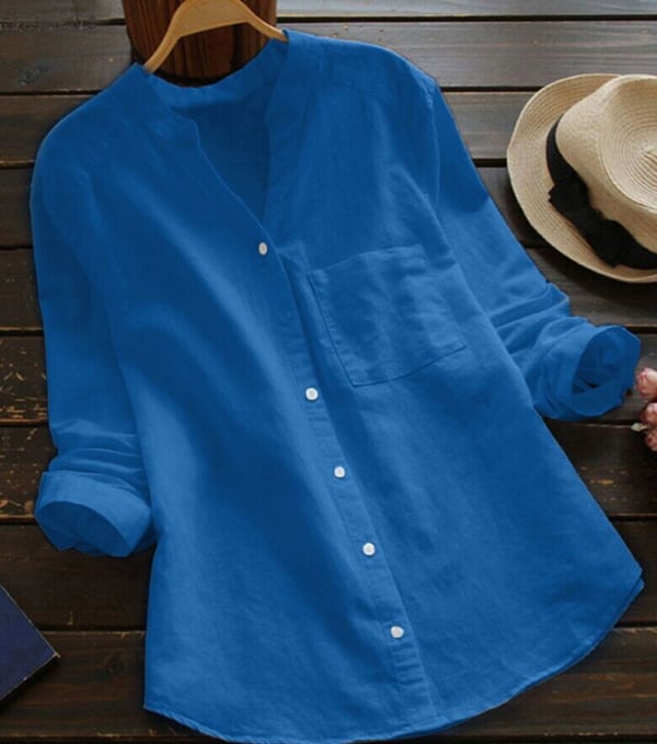 Chemise Femme en Lin Blanc Décontractée et Élégante