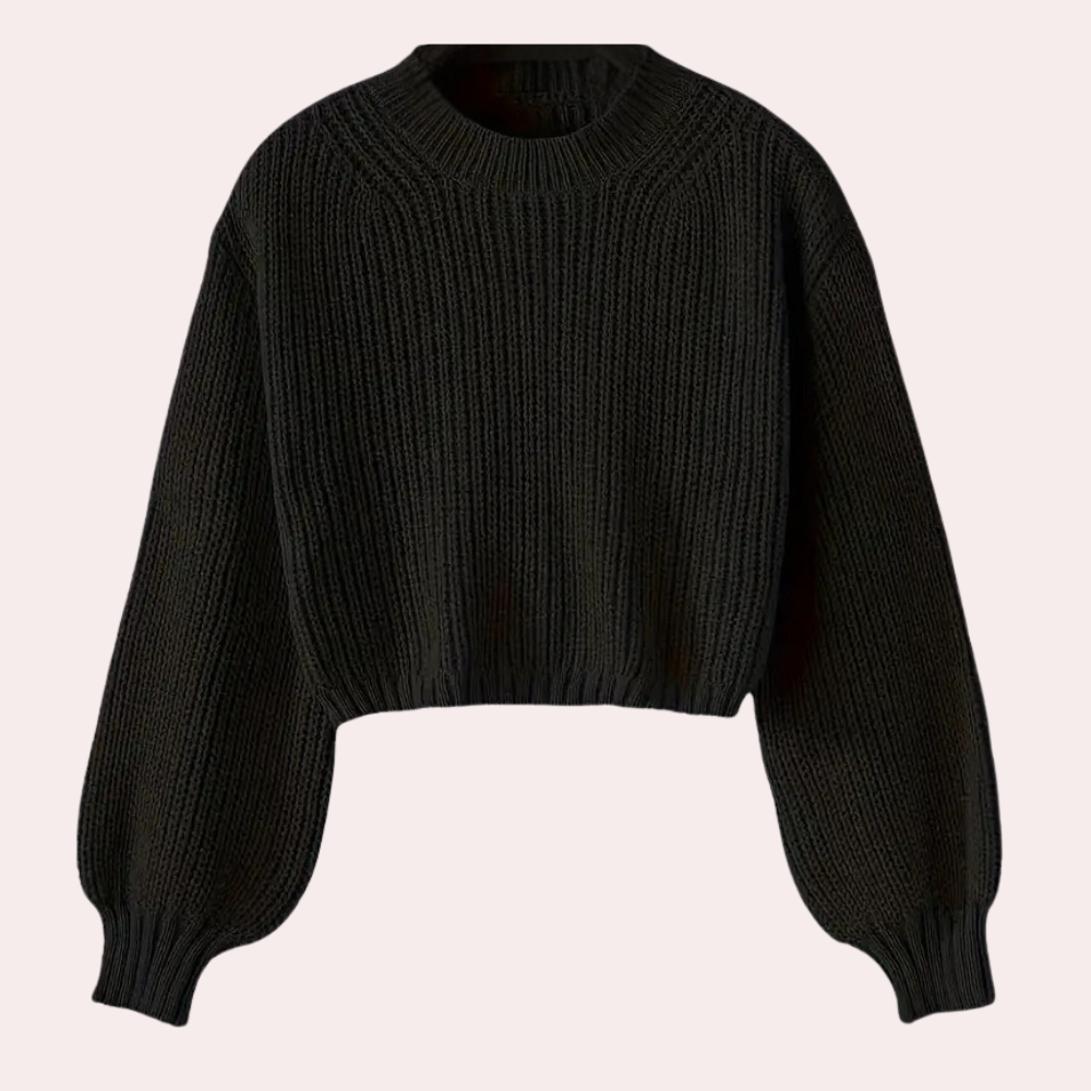 Pull Femme Court et Élégant Col Rond - PanierRoyale