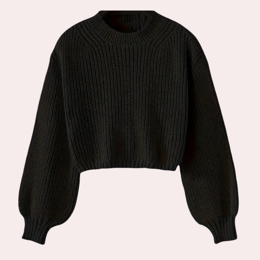 Pull Femme Court et Élégant Col Rond - PanierRoyale