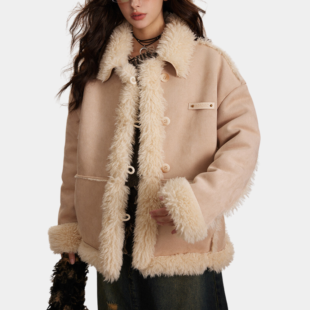 Manteau d'Hiver Élégant Beige