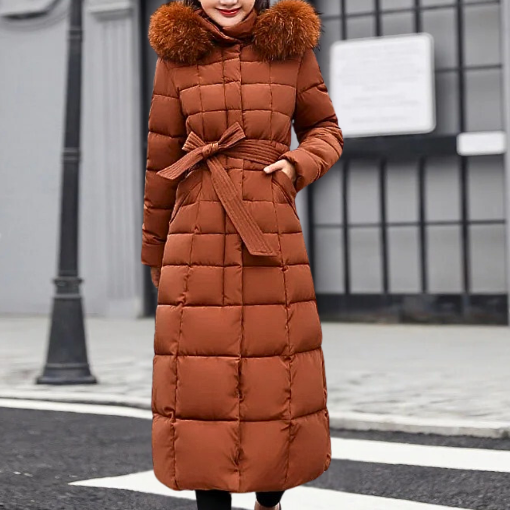Manteau Hiver Femme Long avec Capuche et Doublure Chaude - PanierRoyale