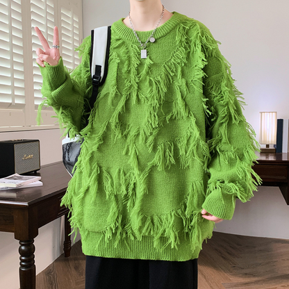 Pull Homme Tricoté à Franges Modèle Actuel - PanierRoyale