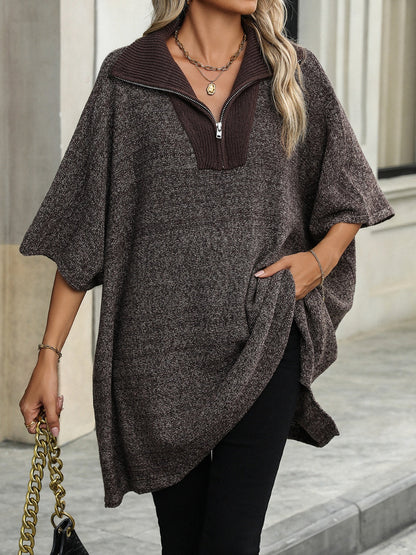 Pull Col Montant Beige Femme Chaud et Élégant