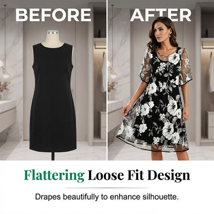 Robe Femme Chiffon Fluide Coupe Ample Manches Longues