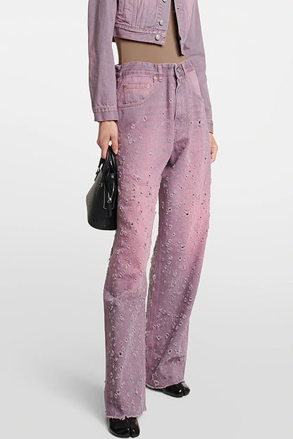 Jean Large Taille Élégant pour Femme - BerlinGlamour