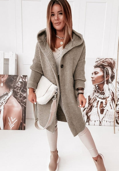 Cardigan Décontracté À Capuche Pour Femme | Manches Longues