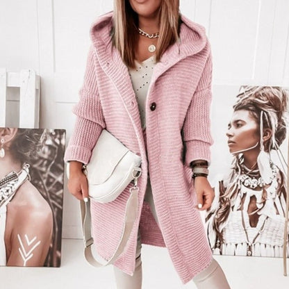 Cardigan Capuche Femme Manches Longues Doux et Confortable - PanierRoyale