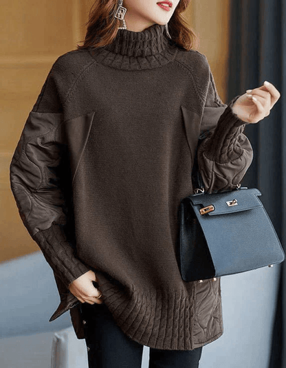 Pull Oversize Col Roulé Femme - PanierRoyale