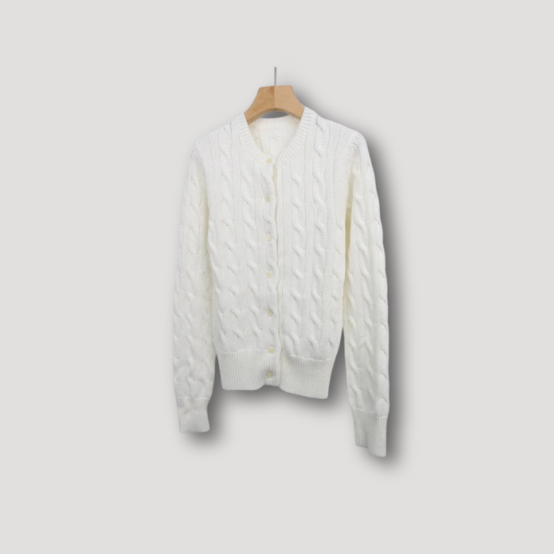 Cardigan Femme Hiver Élégant avec Motif Texturé et Boutons en Face