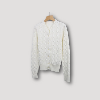 Cardigan Femme Hiver Élégant avec Motif Texturé et Boutons en Face