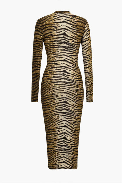 Robe midi imprimé léopard élégante et chic