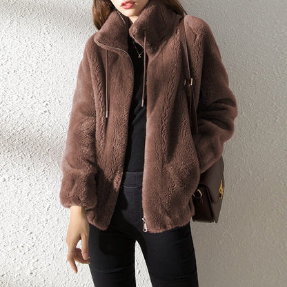 Veste Polaire Unisexe Double Face Matelassée Col Montant