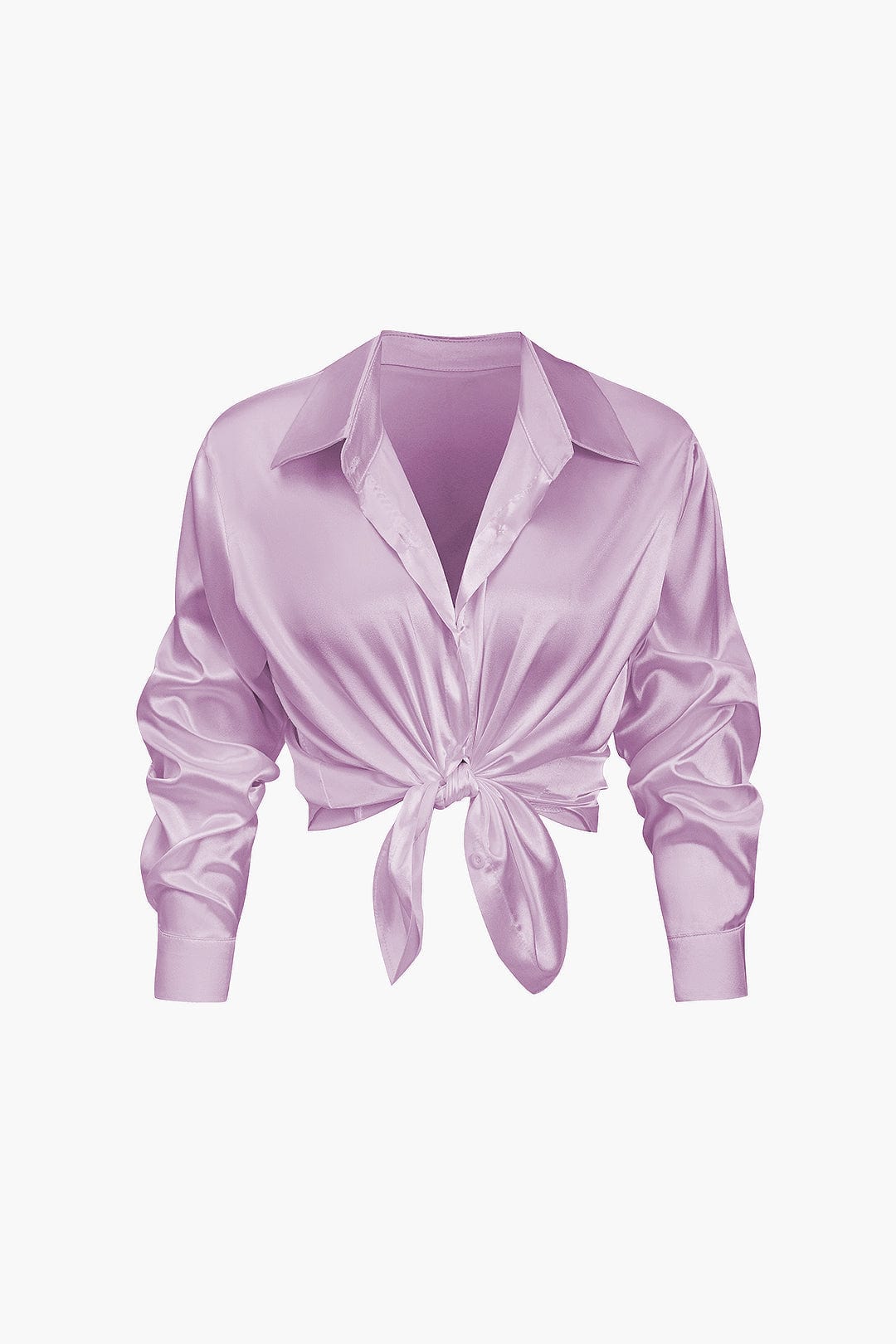 Blouse Élégante en Soie Satinée Longue Manche
