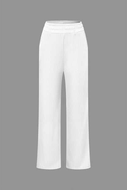Ensemble Deux Pièces Élégant Asymétrique et Pantalon Large