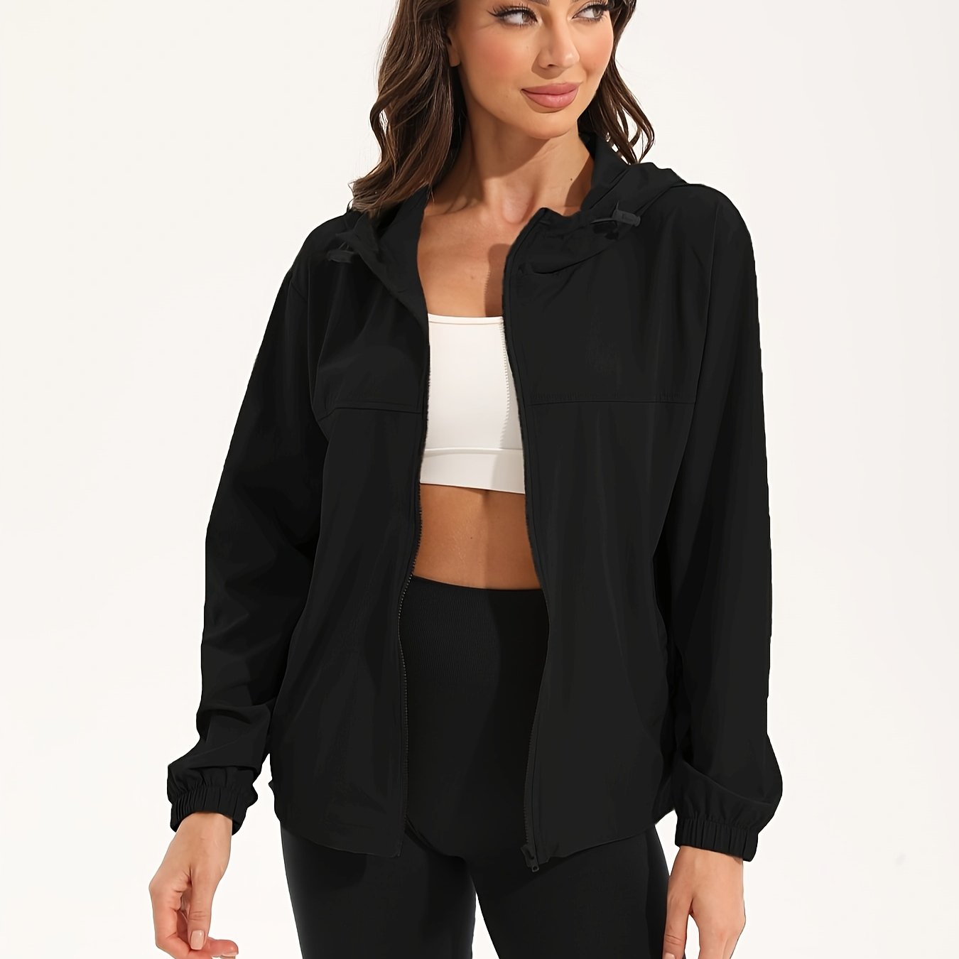 Veste de sport imperméable femme avec capuche