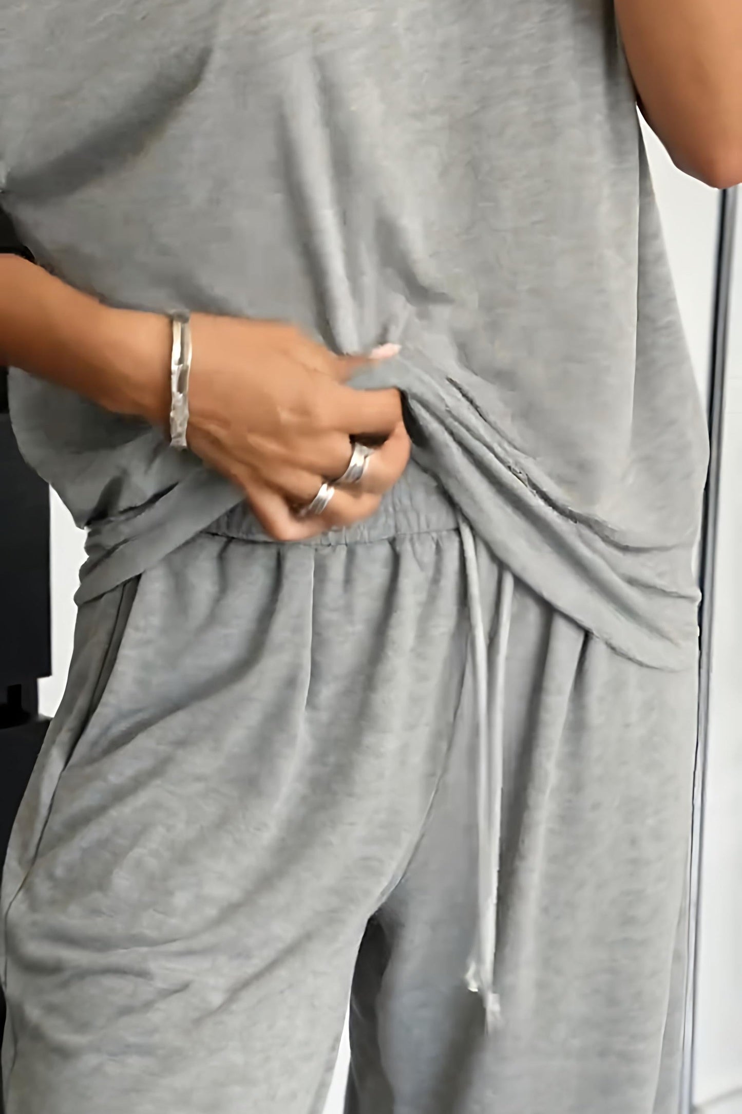 Ensemble Femme Coton Décontracté Épaules Nues Pantalon Large