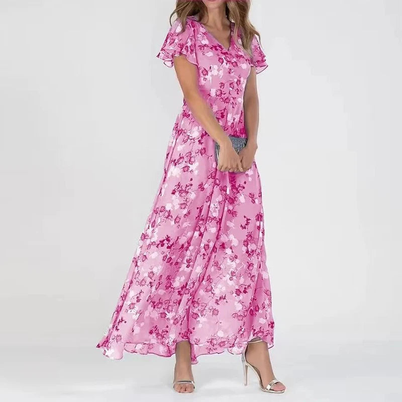 Robe Femme Élégante Mi-Longue en Soie pour Soirée et Mariage