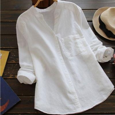 Chemise Femme en Lin Blanc Décontractée et Élégante - PanierRoyale