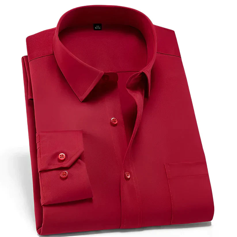 Chemise Homme Classique à Manches Longues Col Italien