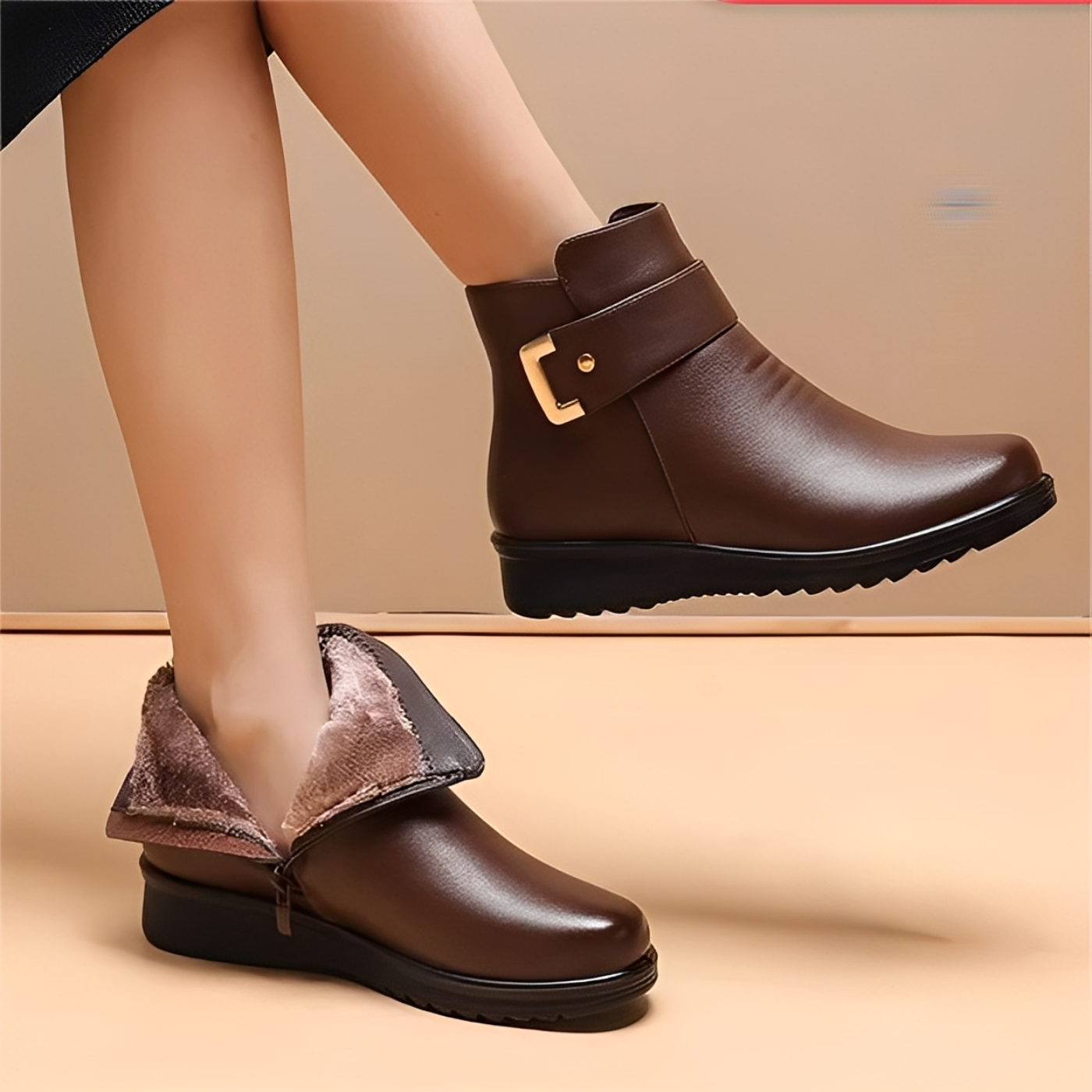Bottes Femmes Confortables pour Marche avec Semelle Amortie