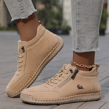Chaussures Femmes Confortables à Lacets et Fermeture Éclair