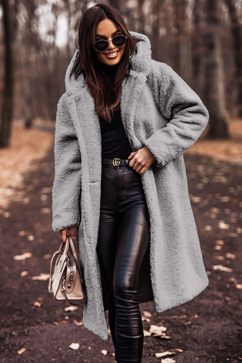 Manteau femme hiver cuir synthétique brun avec capuche