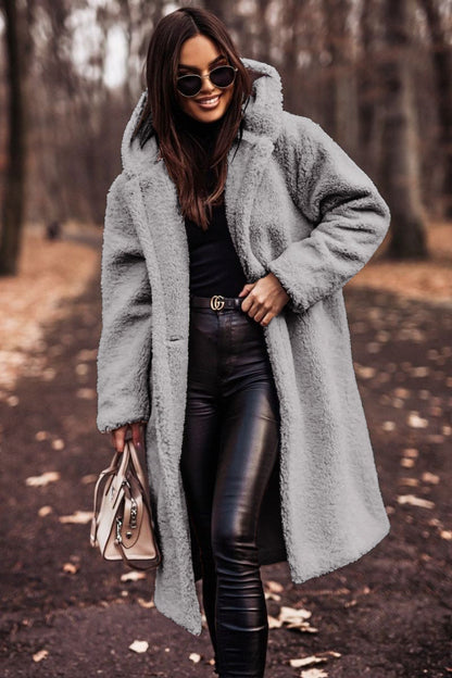 Manteau femme hiver cuir synthétique brun avec capuche