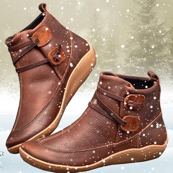 Bottines Femme Cuir Chaudes et Confortables