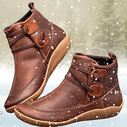 Bottines Femme Cuir Chaudes et Confortables