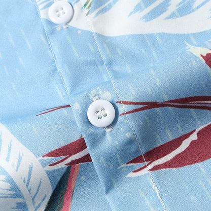 Chemise Homme Manches Courtes à Fleurs Colorées