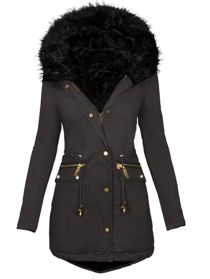 Veste Hiver Femme Capuche Doublée et Chaude