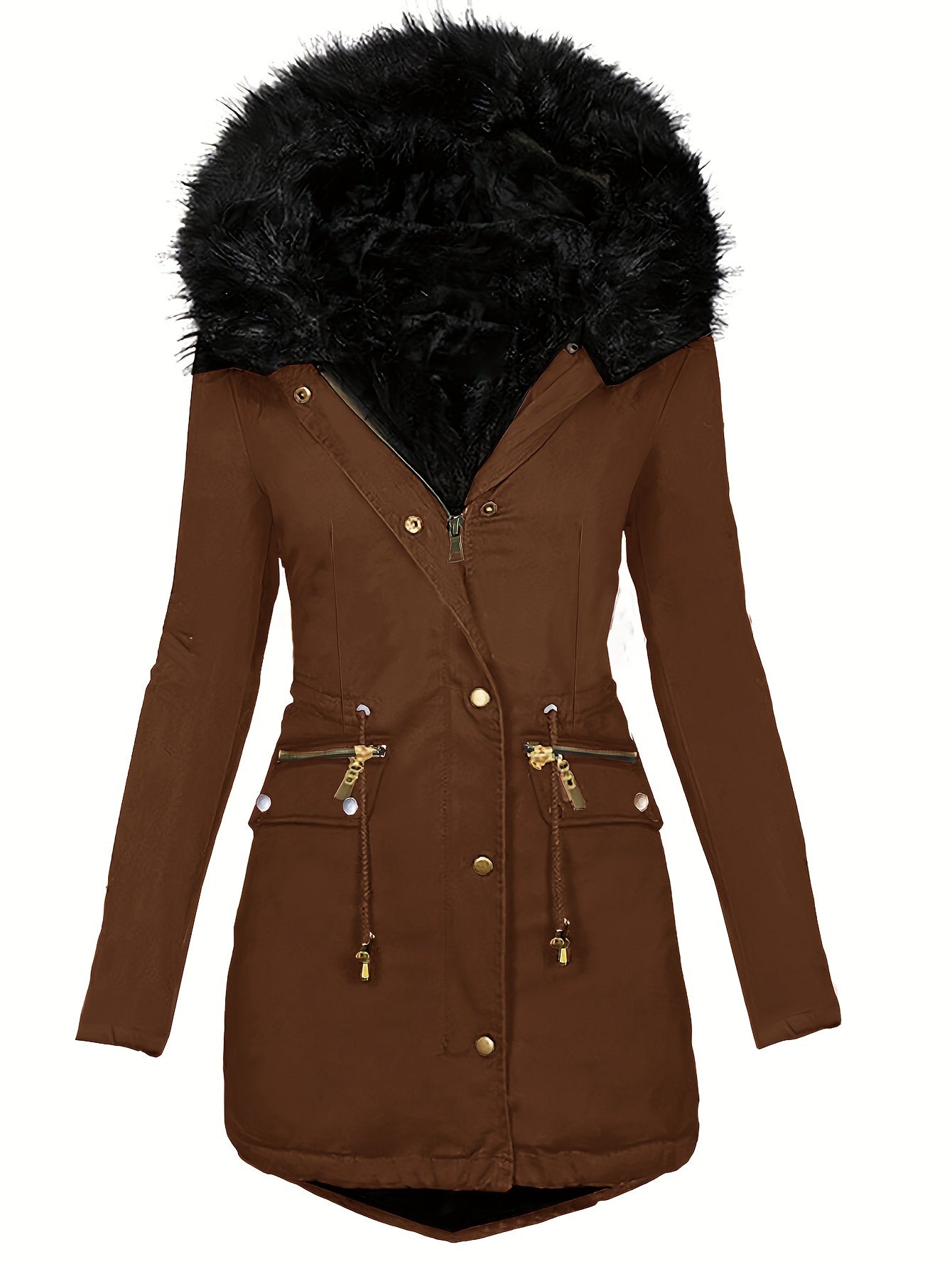 Veste Hiver Femme Capuche Doublée et Chaude