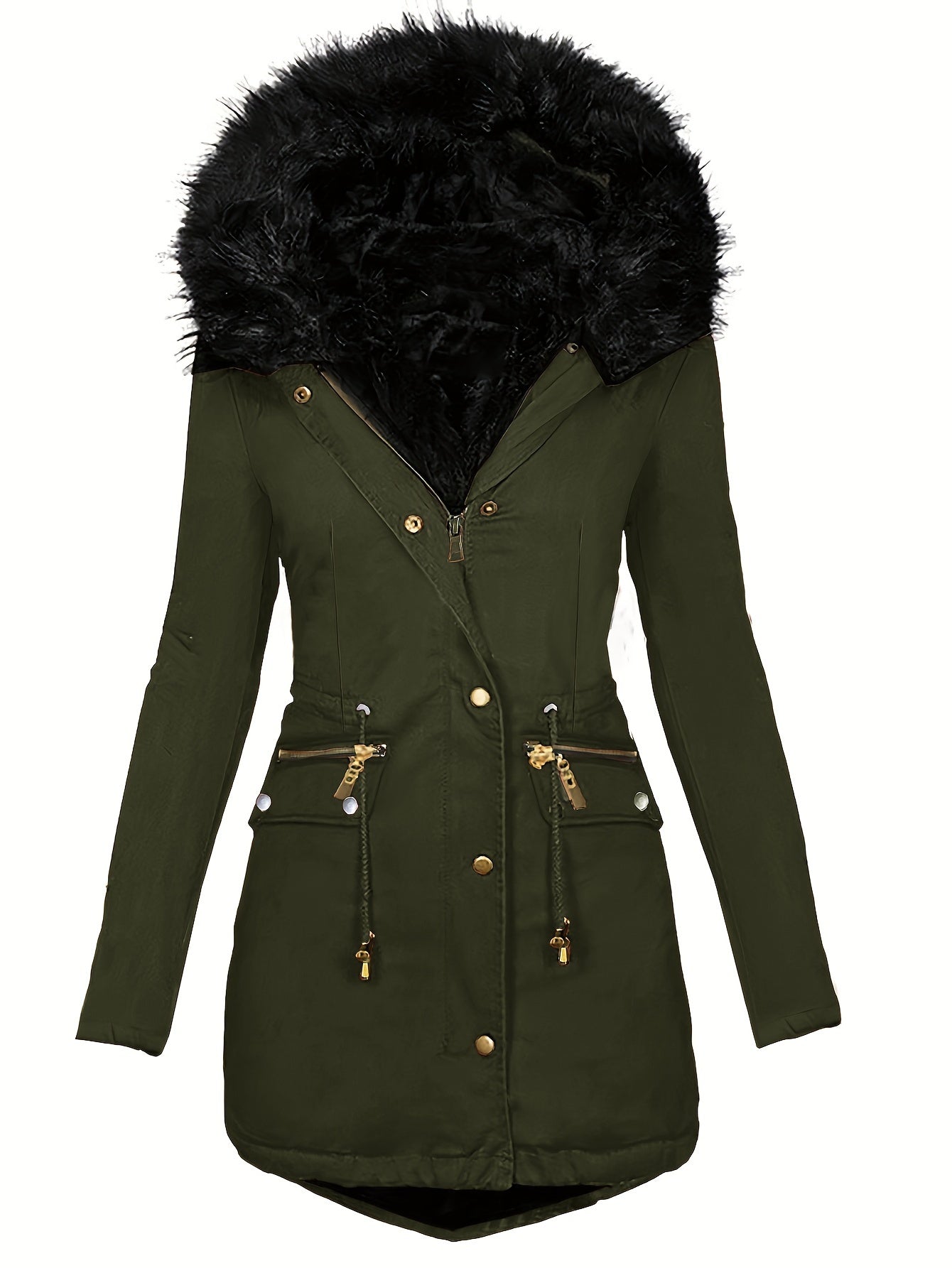 Veste Hiver Femme Capuche Doublée et Chaude