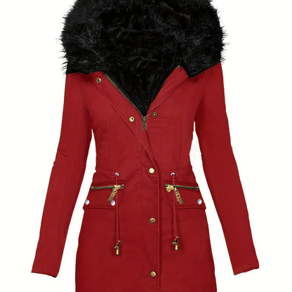 Veste Hiver Femme Capuche Doublée et Chaude
