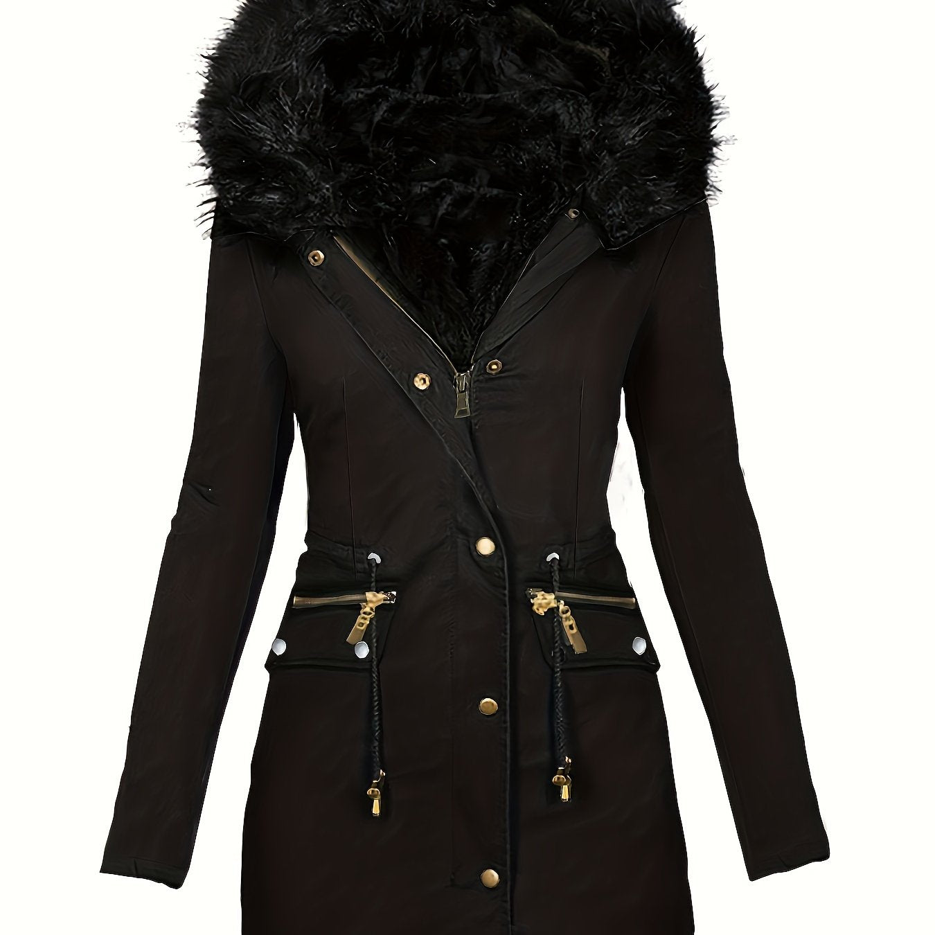 Veste Hiver Femme Capuche Doublée et Chaude