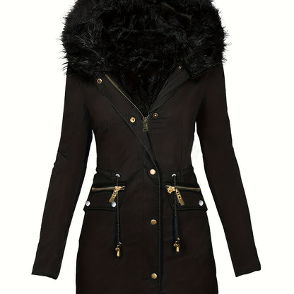 Veste Hiver Femme Capuche Doublée et Chaude
