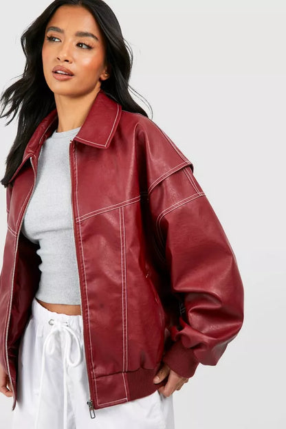 Veste Femme Oversize Fermeture Zippée Coupe Décontractée