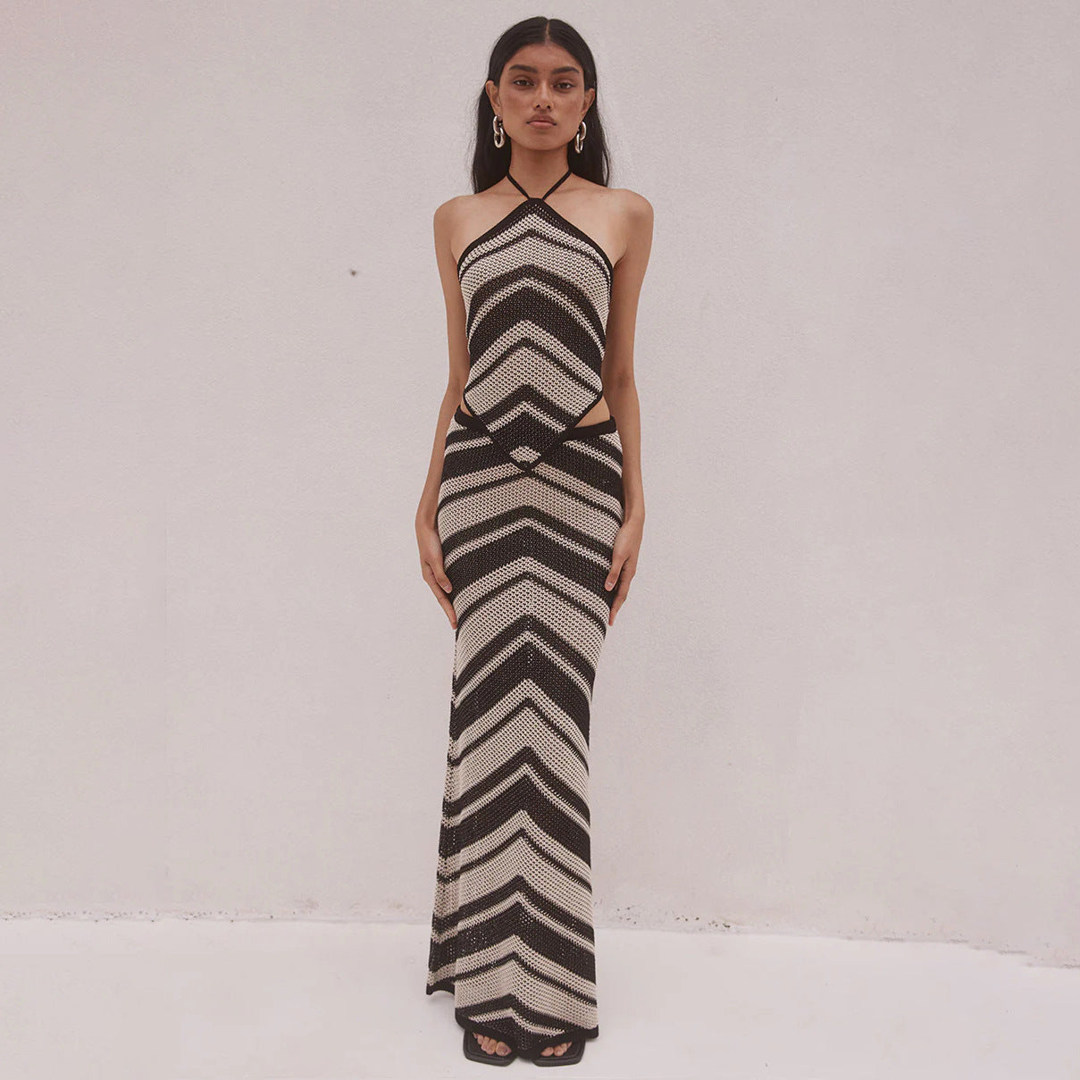 ChicTricot™ – Robe Midi Femme Élégante Bodycon avec Détails Modernes-4