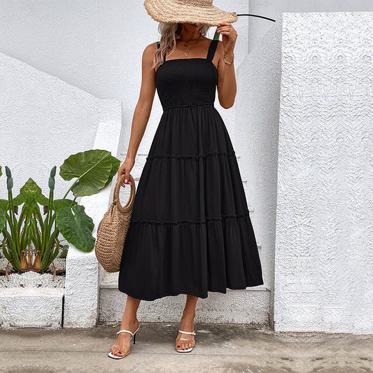 ÉléganceFluide™ – Robe Midi Femme Sans Manches Confort Légèreté Estivale-1