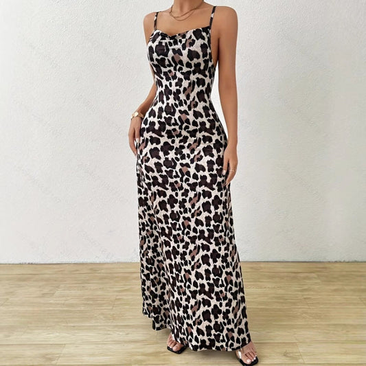 Robe Longue Femme Imprimé Léopard Élégante et Tendance - PanierRoyale