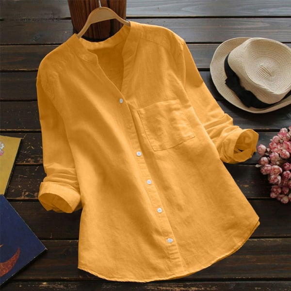 Chemise Femme en Lin Blanc Décontractée et Élégante