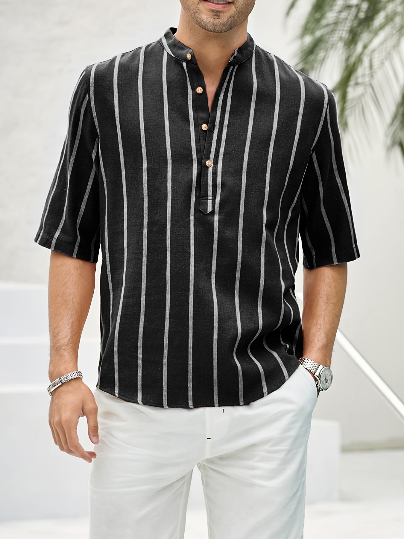 Chemise Homme Manches Courtes à Rayures