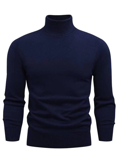 Pull Homme Col Roulé Chic Noir