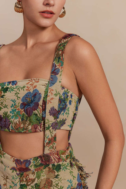 Robe deux pièces fleuri vintage chic