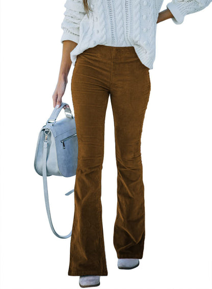 Pantalon Velours Élégant Vert Émeraude pour Femme