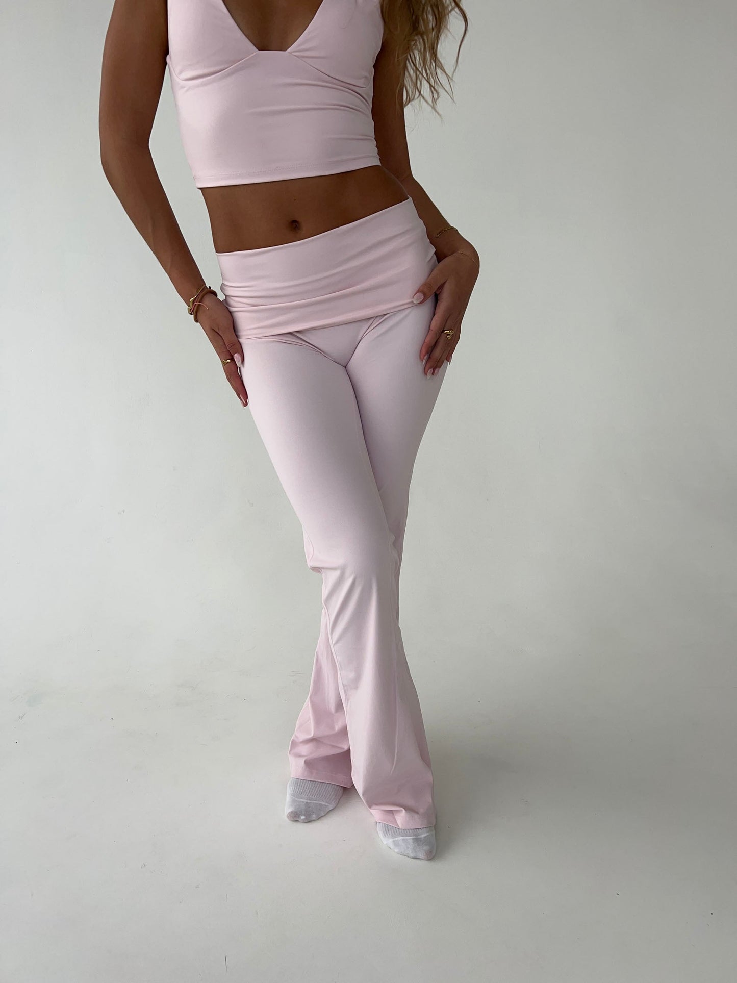 Legging Femme Extensible Taille Haute Coupe Évasée Confort